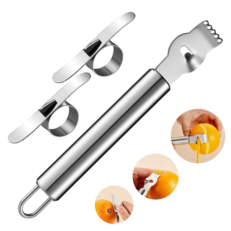 Peeler Channel Knife - 3 قطعة الليمون Zester مبشرة البرتقال