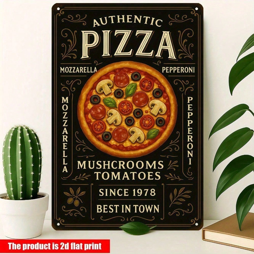 Home Bar And Restaurant - لافتة معدنية عتيقة لمطعم البيتزا -