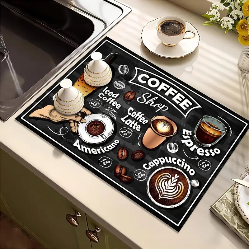 سجادة تجفيف للمطبخ بتصميم قهوة - مراجعة Bar Mat Rubber وسعره