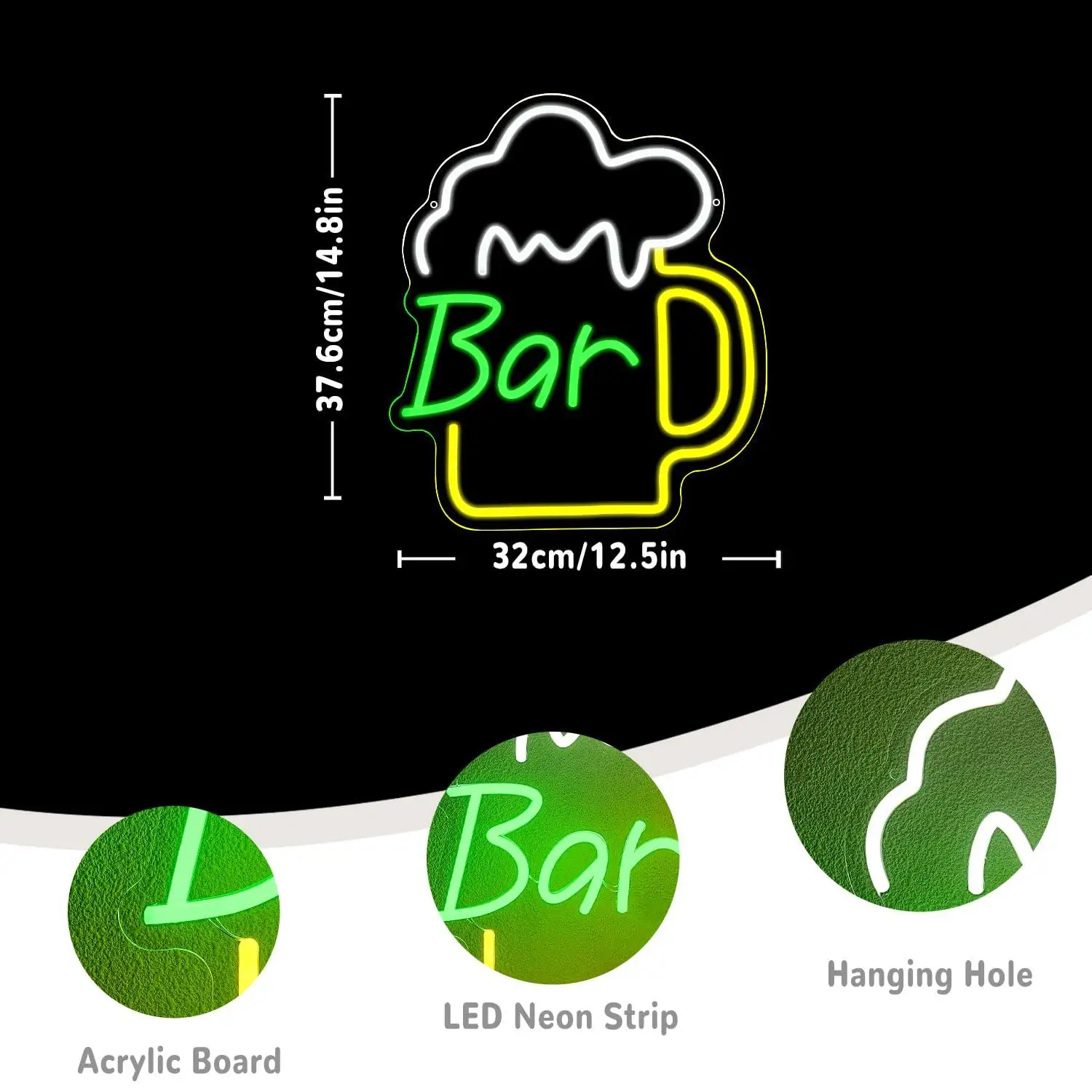 لافتة نيون على شكل بار بيرة مع - مراجعة Home Bar And Kitchen وسعره
