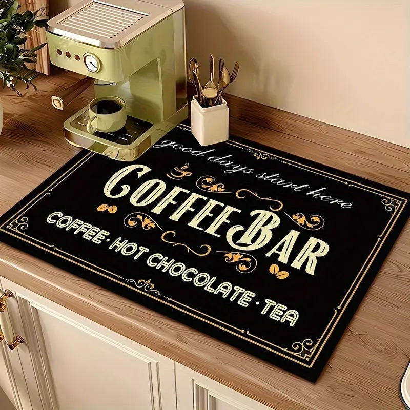 سجادة مطبخ ماصة بتصميم القهوة، - مراجعة Bar Mat Rubber وسعره